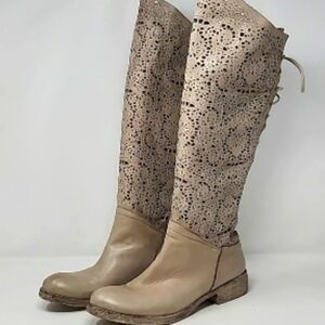 Sundance Lucera Dusty Rose Soft Leather Lace Up Boots Size 38 / 7.5